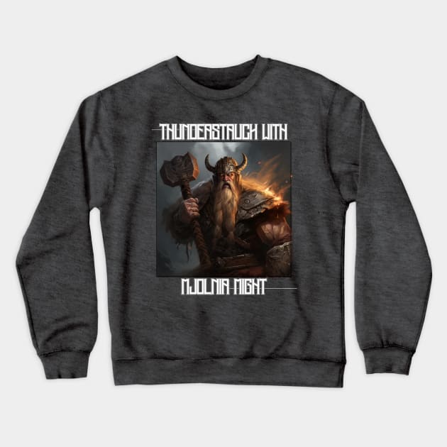 Viking Mjolnir Crewneck Sweatshirt by FehuMarcinArt